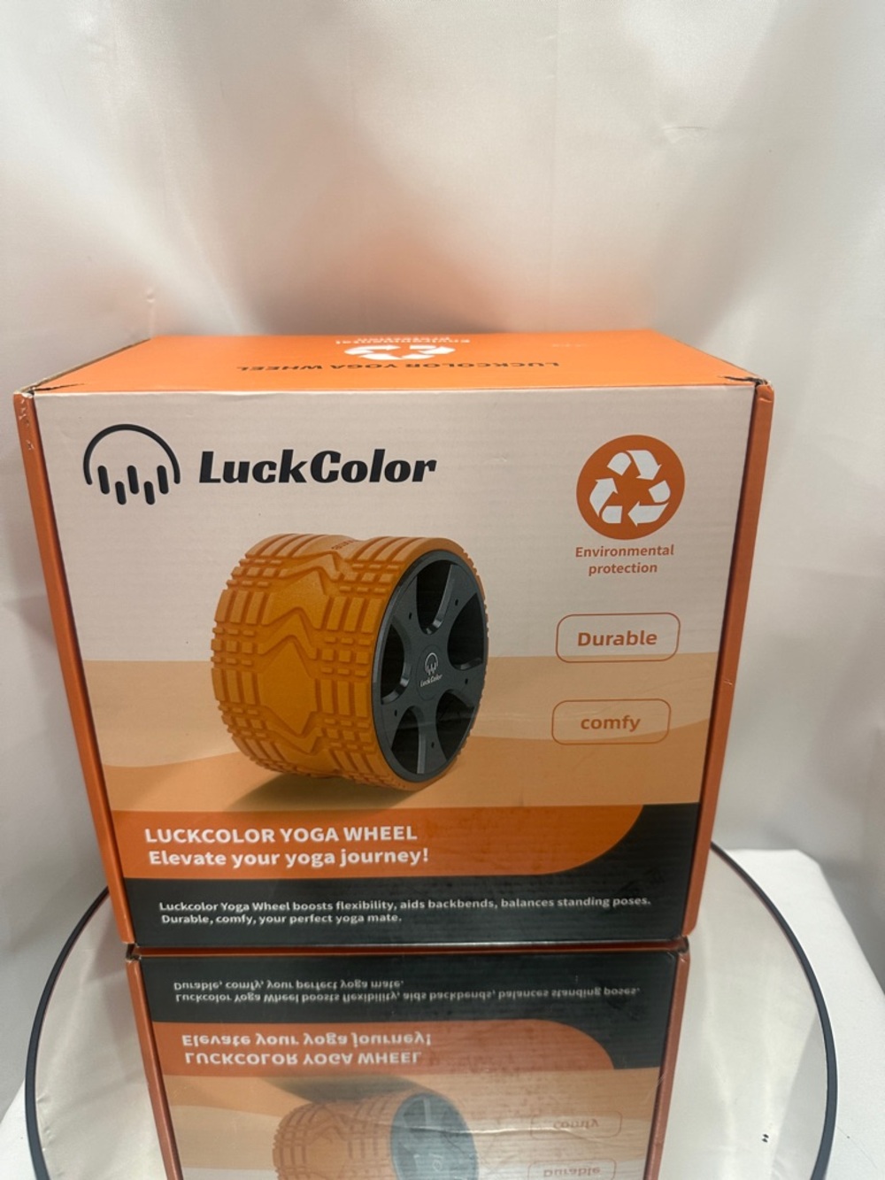 LuckColor Yoga Wheel in Orange NWT Relief, Yoga Wheel